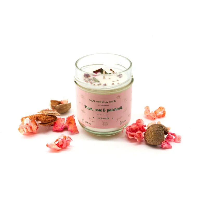 Tropicandle Plum Rose & Patchouli illatgyertya 170 ml