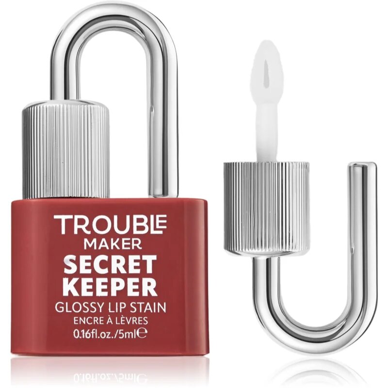 Trouble Maker Secret Keeper Lip Gloss Stain ajakszínező a hosszan tartó hatásért árnyalat Just Us Rose Mauve 5 ml