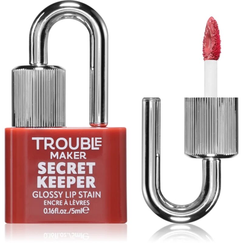Trouble Maker Secret Keeper Lip Gloss Stain ajakszínező a hosszan tartó hatásért árnyalat Shifty Biz Rose Nude 5 ml