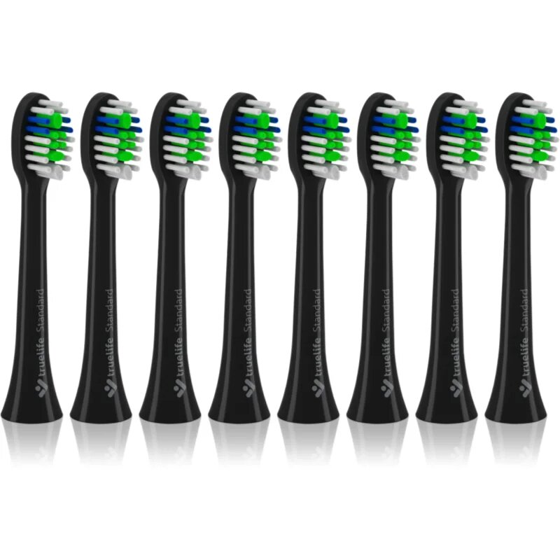 TrueLife SonicBrush Compact Black Standard csere fejek a fogkeféhez SonicBrush Compact-series Black 8 db