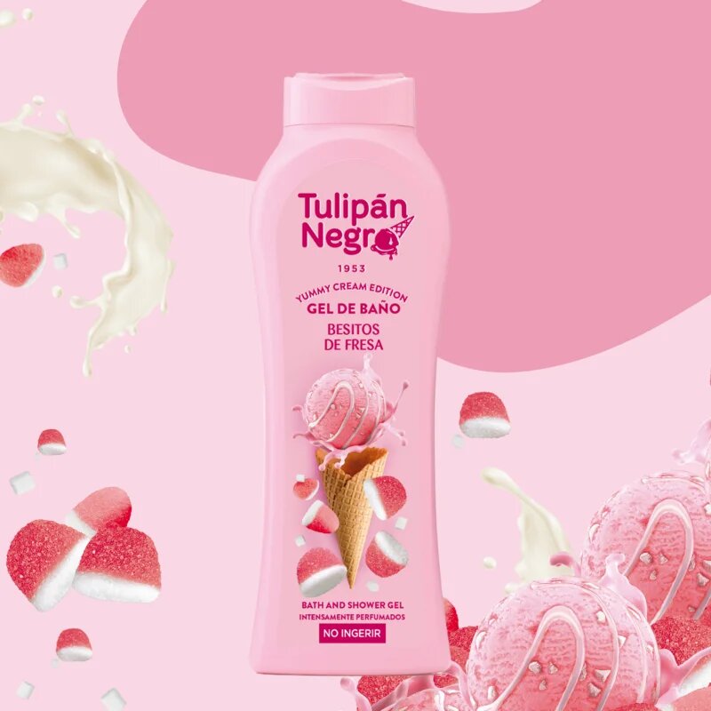 Tulipán Negro Besitos de Fresa tusfürdő gél 650 ml