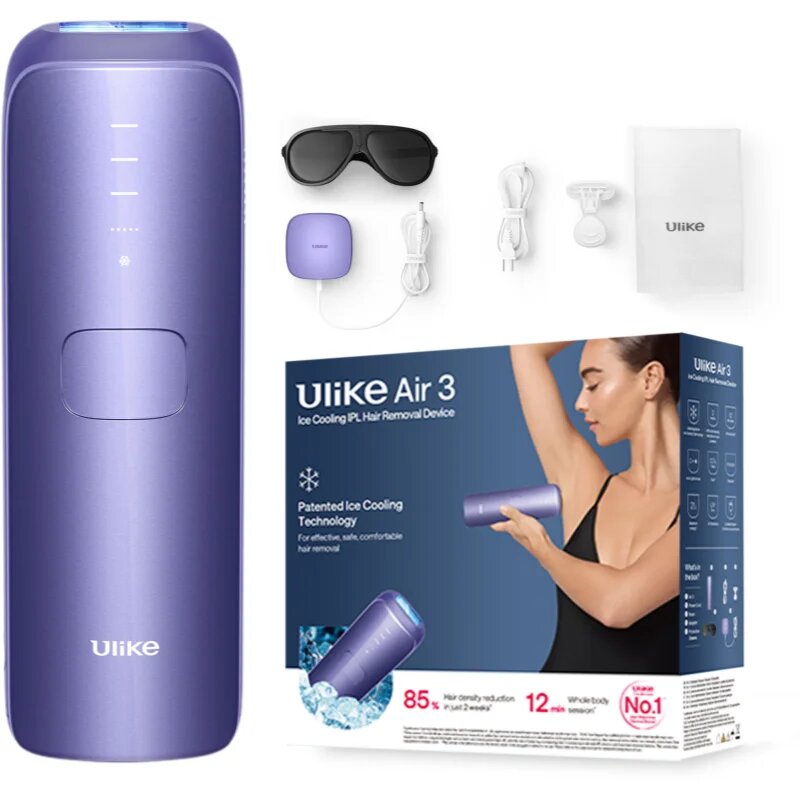 Ulike Air 3 IPL epilátor testre arcra bikinivonalra és hónaljra Deep Purple 1 db
