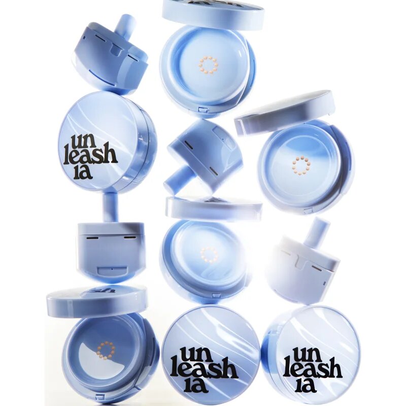 Unleashia Babe Skin Baby Blue Cushion tartós alapozó sminkszivaccsal SPF 40 árnyalat 21N Fluffy 15 g