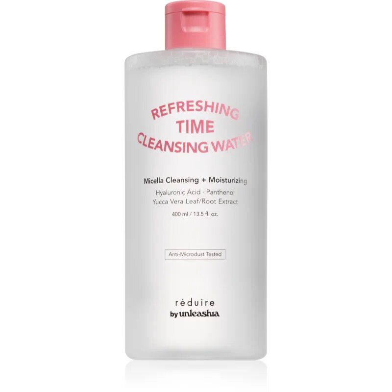 Unleashia Reduire Refreshing Time Cleansing Water nyugtató tisztító víz hialuronsavval 400 ml