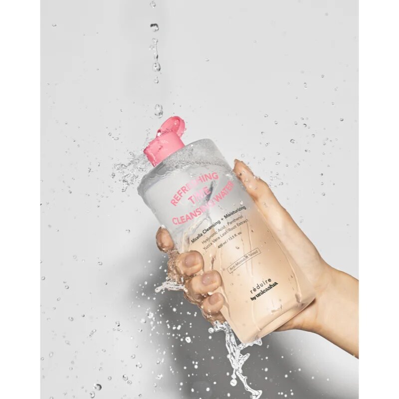 Unleashia Reduire Refreshing Time Cleansing Water nyugtató tisztító víz hialuronsavval 400 ml