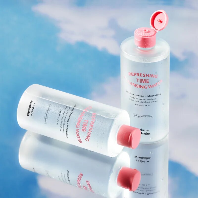 Unleashia Reduire Refreshing Time Cleansing Water nyugtató tisztító víz hialuronsavval 400 ml