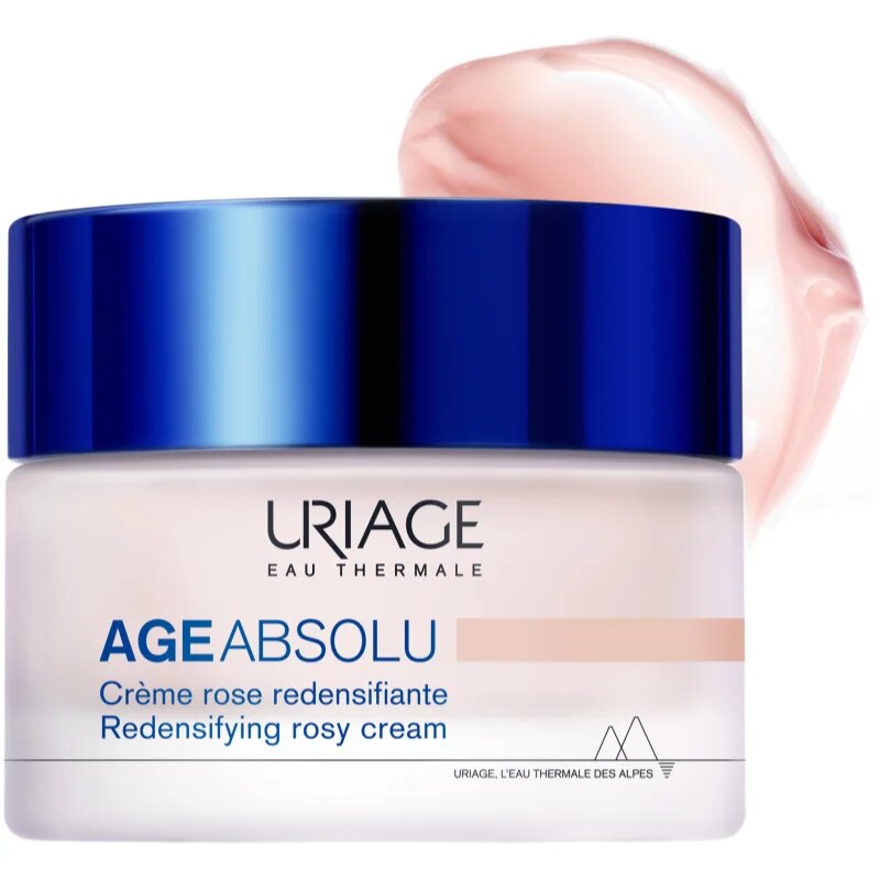 Uriage Age Absolu Redensifying Rosy Cream bőrélénkítő krém a ráncok ellen liftinges hatással hialuronsavval 50 ml