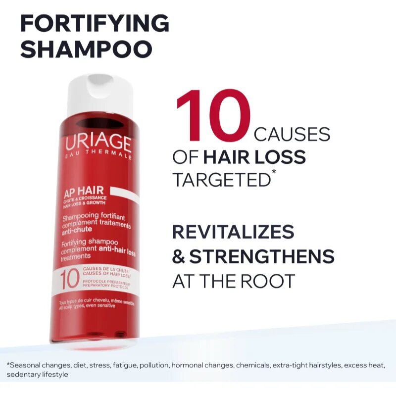 Uriage AP HAIR Fortifying Shampoo erősítő sampon hajhullás ellen 200 ml