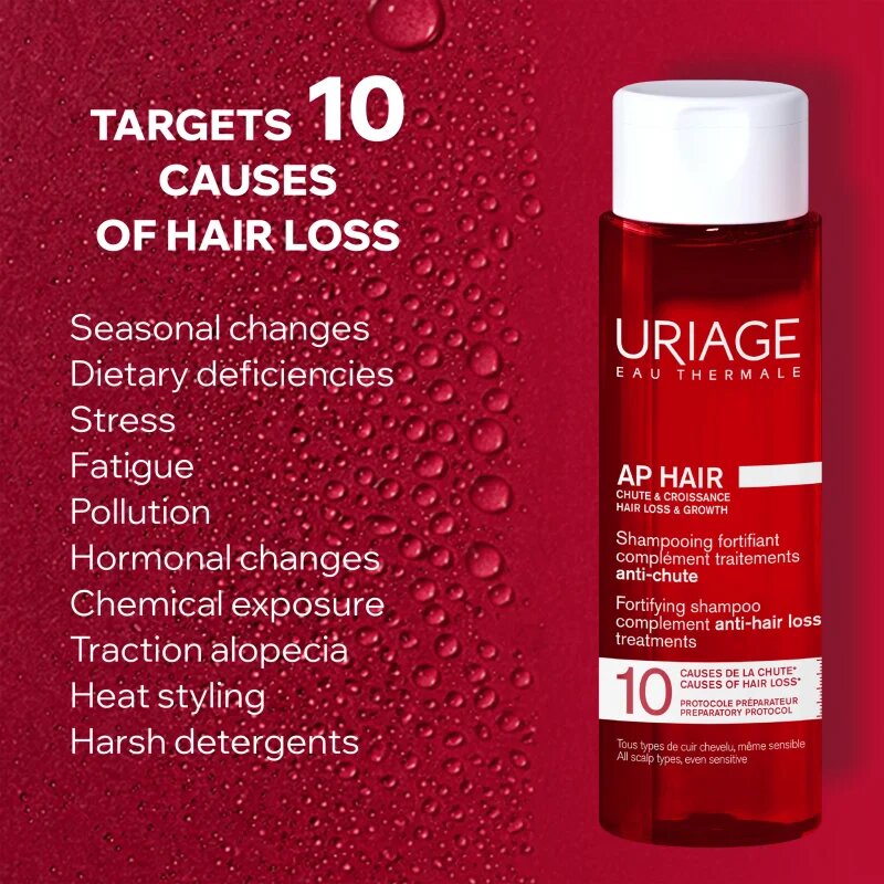 Uriage AP HAIR Fortifying Shampoo erősítő sampon hajhullás ellen 200 ml
