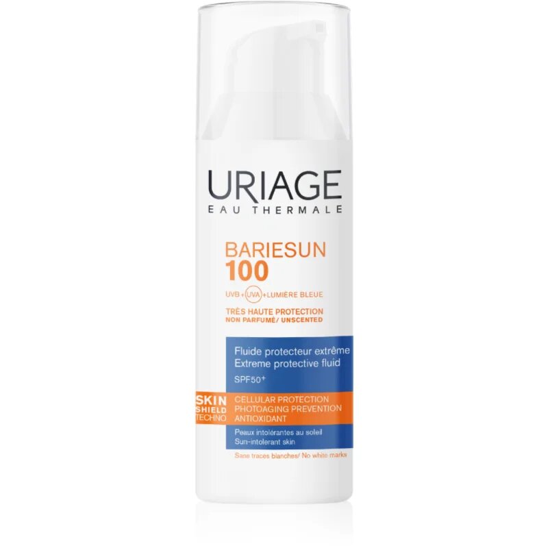 Uriage Bariésun 100 Extreme Protective Fluid SPF 50+ Védő folyadék nagyon érzékeny és intoleráns bőrre SPF 50+ 50 ml