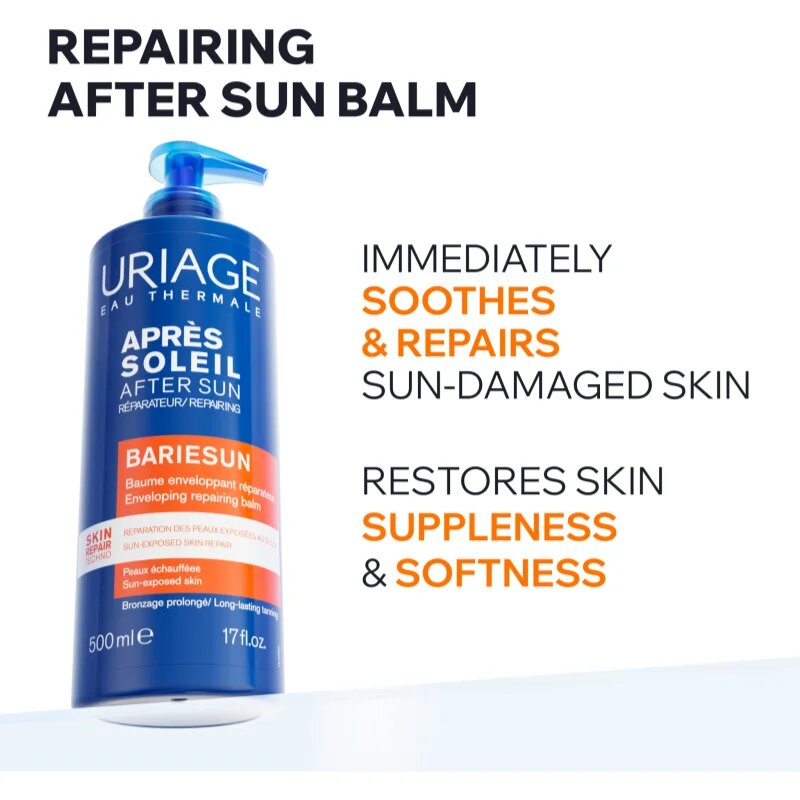 Uriage Bariésun Repair Balm napozás utáni regeneráló balzsam arcra és testre 500 ml