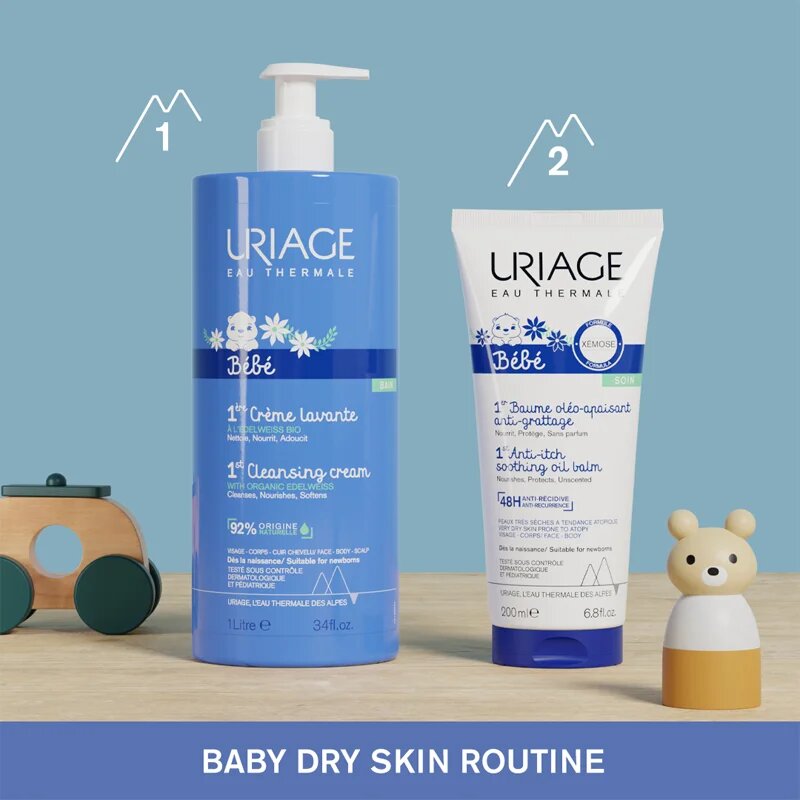 Uriage Bébé 1st Cleansing Cream finom állagú tisztító krém gyermekeknek születéstől kezdődően 500 ml