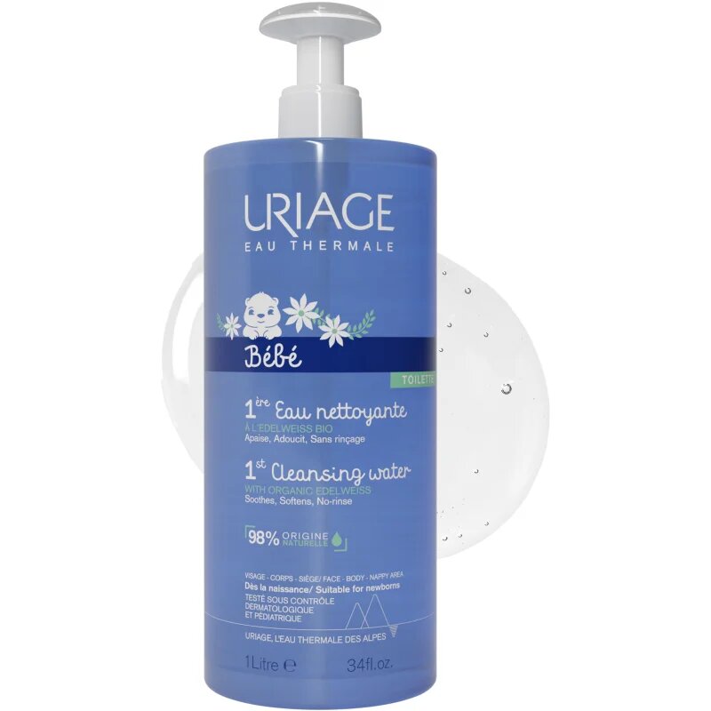 Uriage Bébé 1st Cleansing Water tisztító víz testre és arcra 1000 ml
