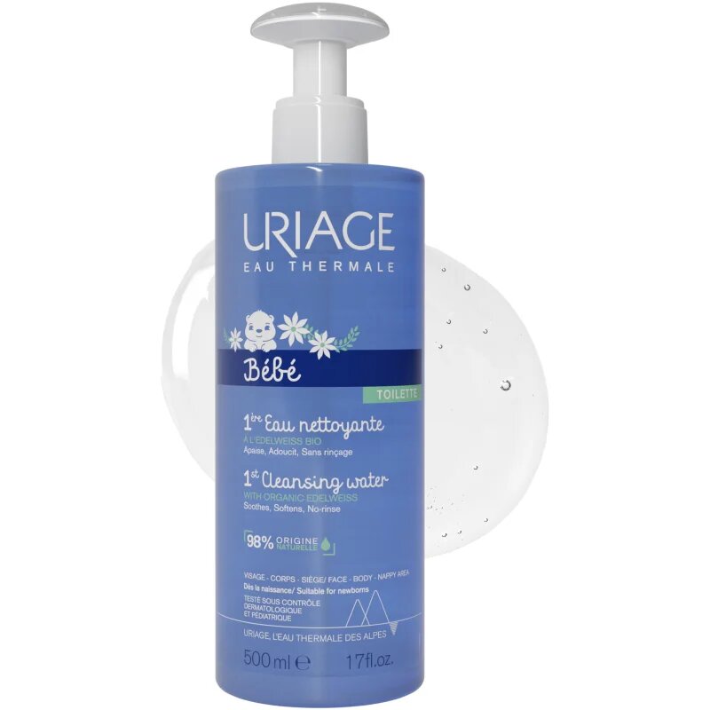 Uriage Bébé 1st Cleansing Water tisztító víz testre és arcra 500 ml