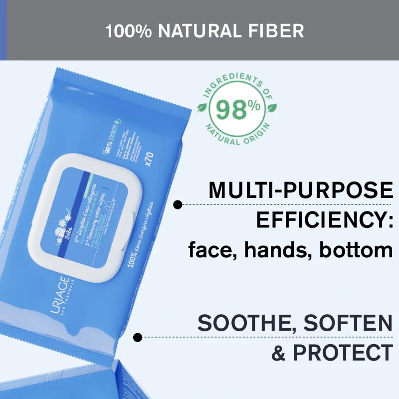 Uriage Bébé 1st Cleansing Wipes tisztító törlőkendő gyermekeknek 70 db