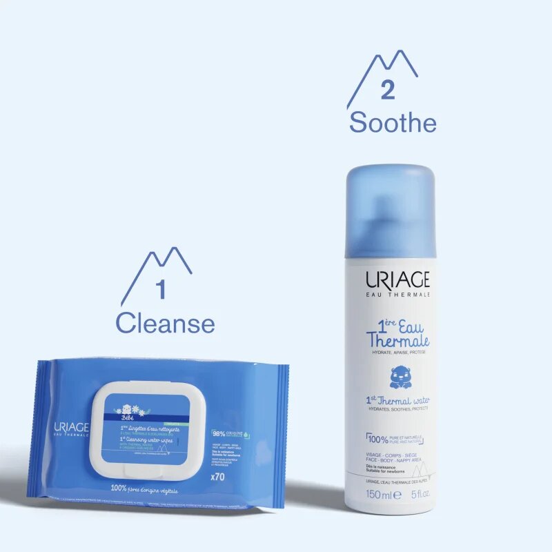 Uriage Bébé 1st Cleansing Wipes tisztító törlőkendő gyermekeknek 70 db