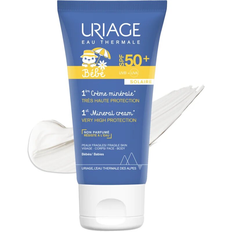 Uriage Bébé 1st Mineral Cream SPF 50+ ásványi napozó krém SPF 50+ 50 ml