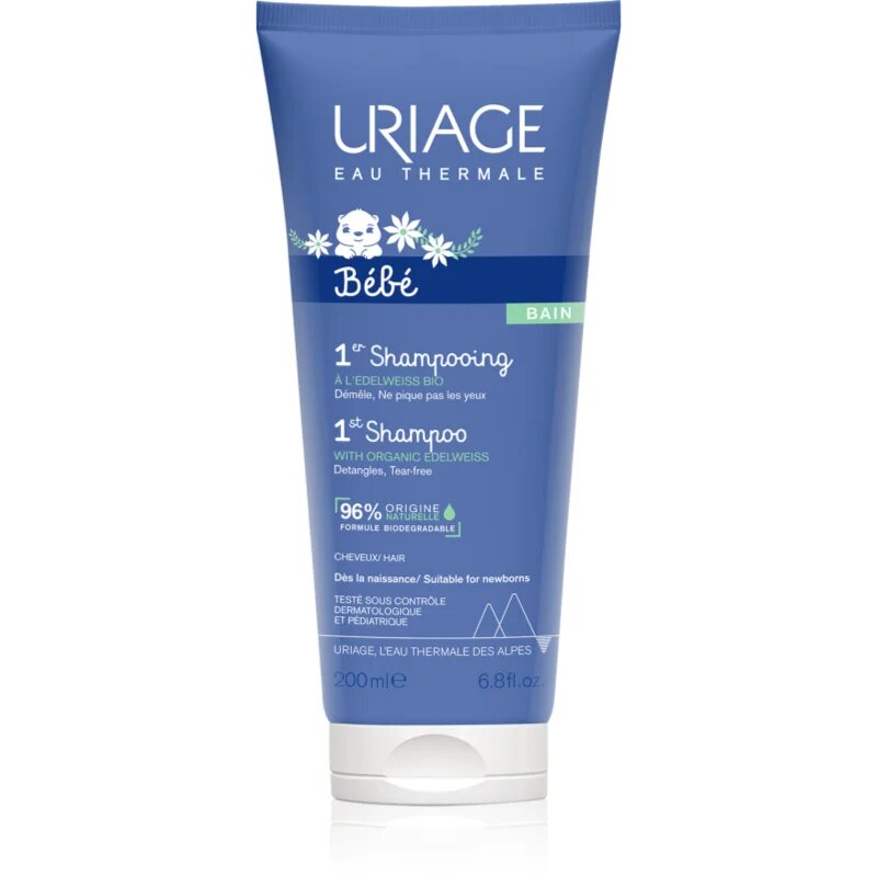 Uriage Bébé 1st Shampoo gyengéd gyermek sampon a könnyű kifésülésért 200 ml