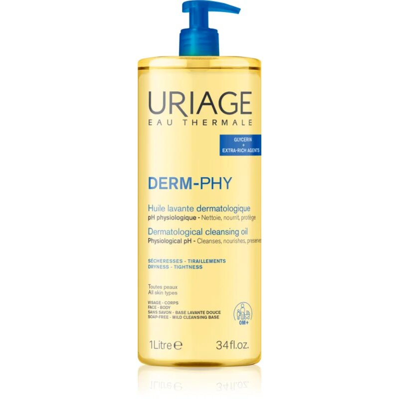 Uriage DERM-PHY Dermatological Cleansing Oil ápoló tusoló olaj 1000 ml