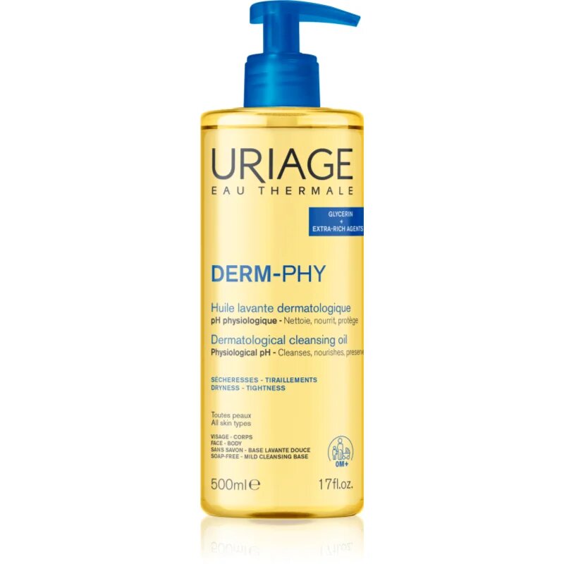 Uriage DERM-PHY Dermatological Cleansing Oil ápoló tusoló olaj 500 ml