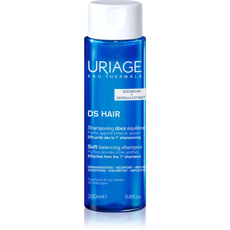 Uriage DS HAIR Soft Balancing Shampoo tisztító sampon érzékeny fejbőrre 200 ml