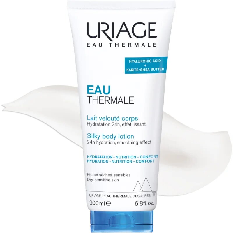 Uriage Eau Thermale Silky Body Lotion selymes testápló száraz és érzékeny bőrre 200 ml