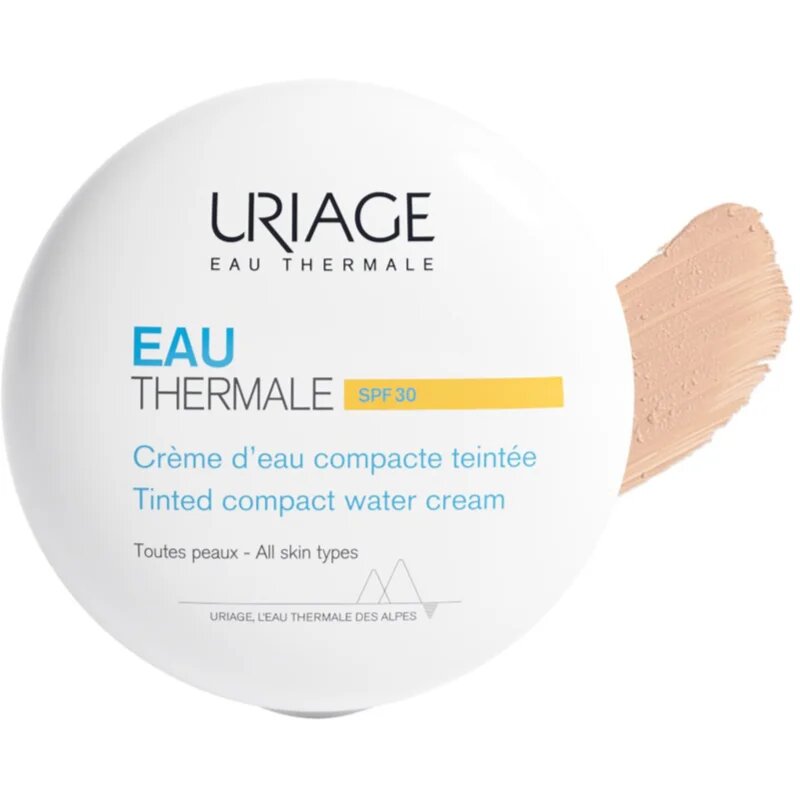 Uriage Eau Thermale Water Cream Tinted Compact SPF 30 selyempúder egységesíti a bőrszín tónusait 10 g