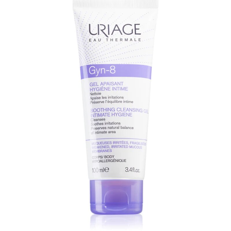 Uriage Gyn-Phy Gyn-8 Soothing Cleansing Gel Intimate Hygiene gél intim higiéniára az irritált bőrre 100 ml