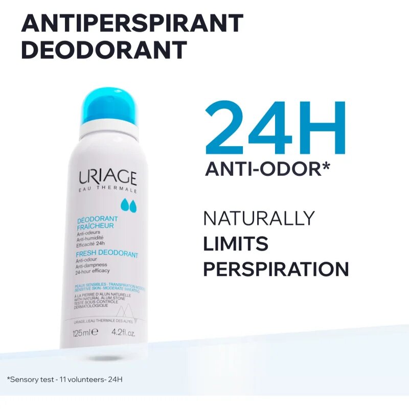 Uriage Hygiène Fresh Deodorant spray dezodor 24 órás védelem 125 ml