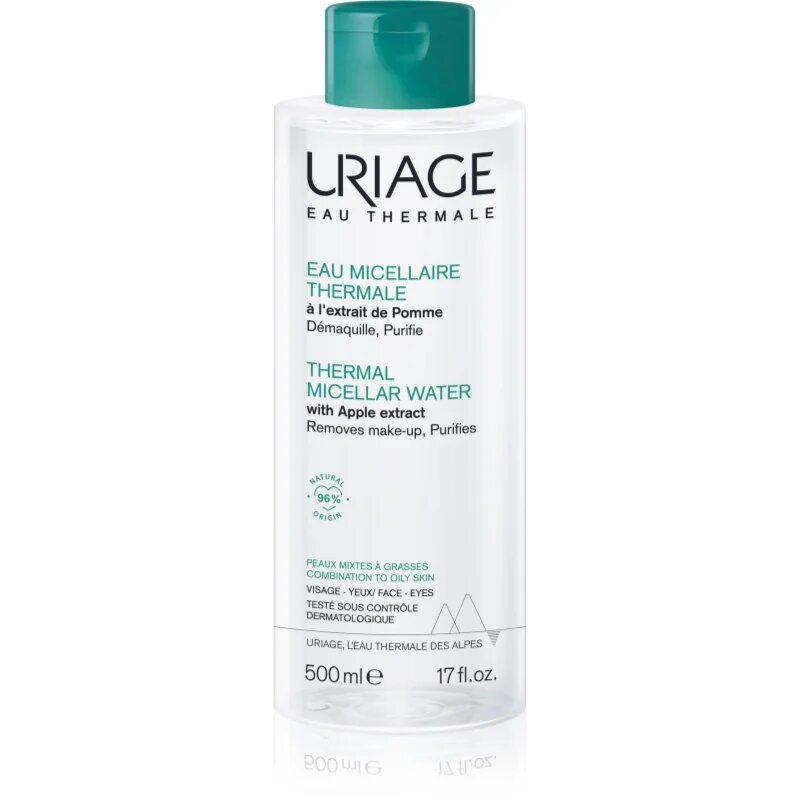 Uriage Hygiène Thermal Micellar Water - Combination to Oily Skin micellás víz normál és száraz érzékeny bőrre kombinált és zsíros bőrre 500 ml
