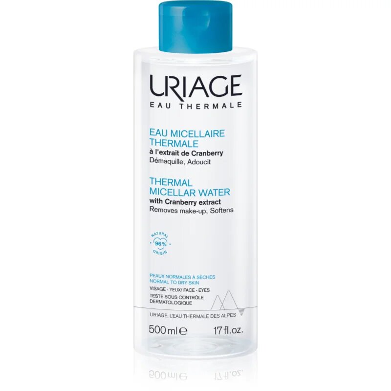 Uriage Hygiène Thermal Micellar Water - Normal to Dry Skin micellás víz normál és száraz érzékeny bőrre normál és száraz bőrre 500 ml