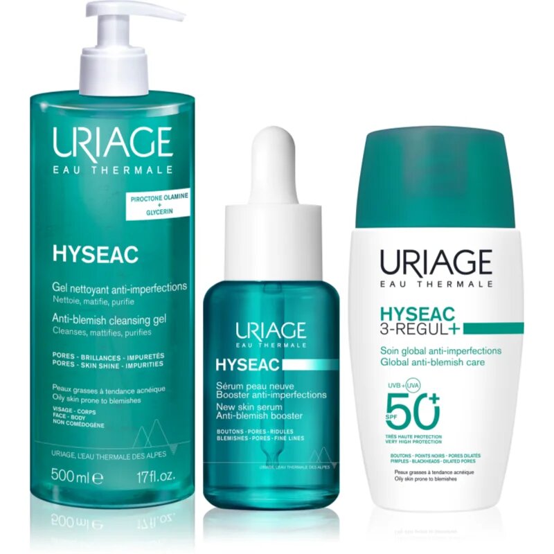 Uriage Hyseac Acne-Prone Skin Care Set szett az aknéra hajlamos zsíros bőrre