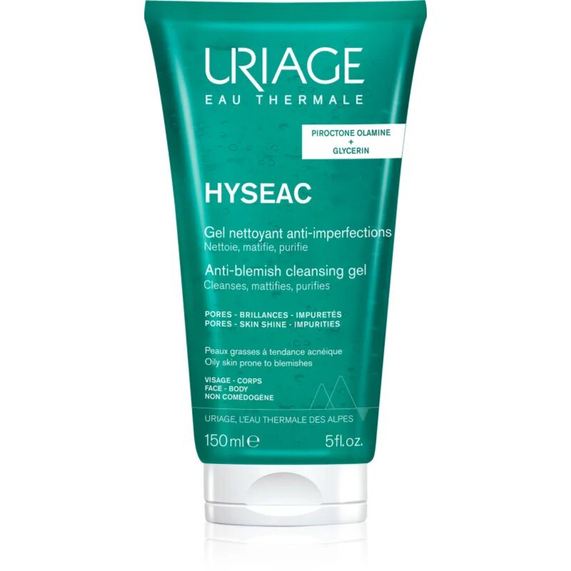 Uriage Hyseac Cleansing Gel lágy tisztító gél arcra és testre 150 ml