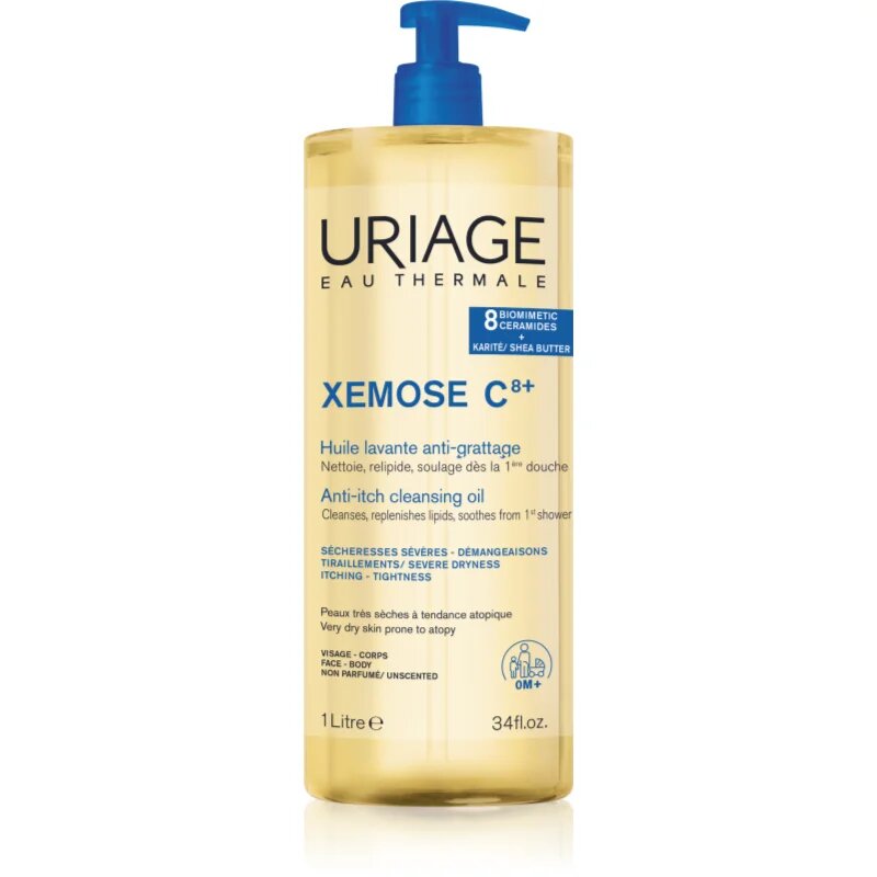 Uriage Xemose C8+ Anti-Itch Cleansing Oil nyugtató és tisztító olaj a száraz és ekcémás bőrt 1000 ml