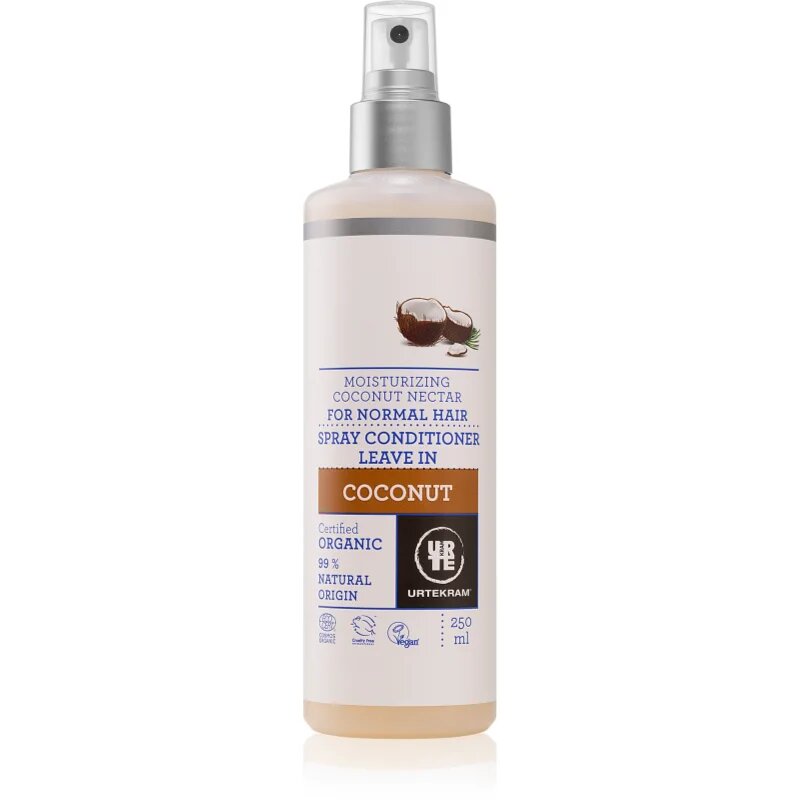 Urtekram Coconut leöblítést nem igénylő regeneráló kondicionáló a hidratálásért és a fényért 250 ml