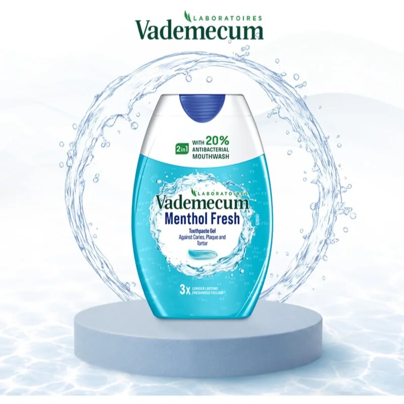 Vademecum 2 in1 Menthol Fresh szájvíz és fogkrém 2 az 1-ben 75 ml