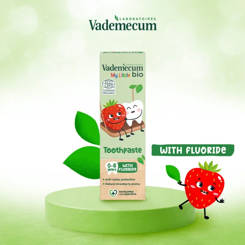 Vademecum BIO My Little Strawberry fogkrém gyermekeknek fluoriddal eper 50 ml