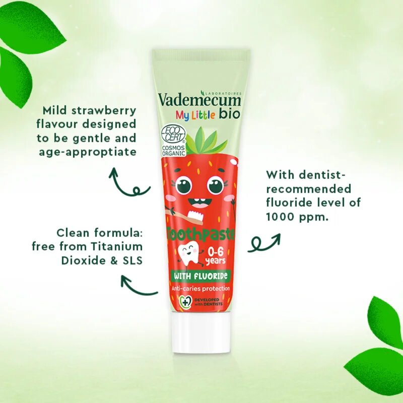 Vademecum BIO My Little Strawberry fogkrém gyermekeknek fluoriddal eper 50 ml