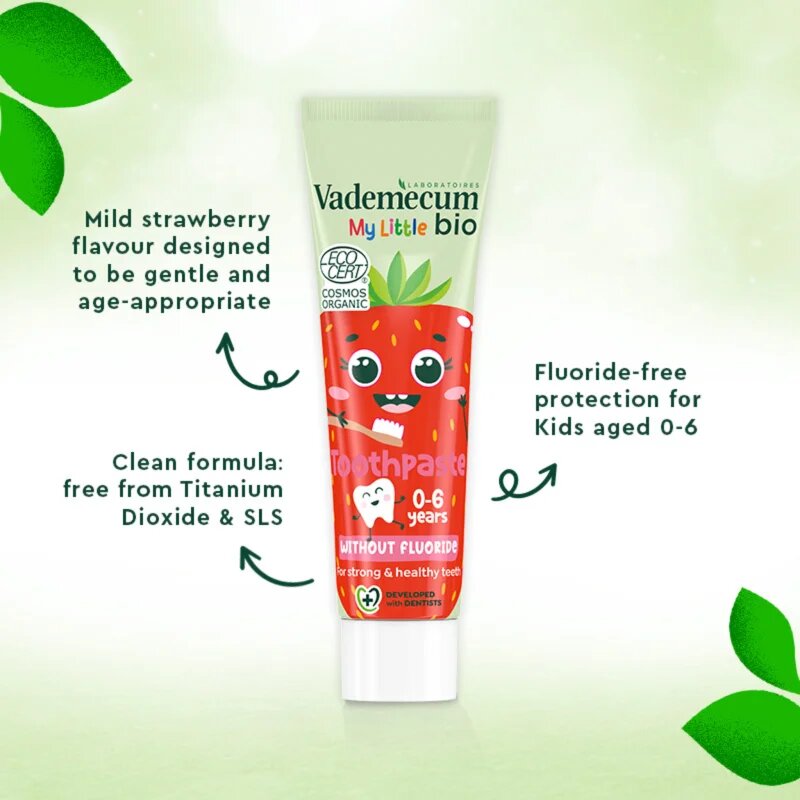 Vademecum BIO Strawberry fogkrém gyermekeknek fluoridmentes eper 50 ml