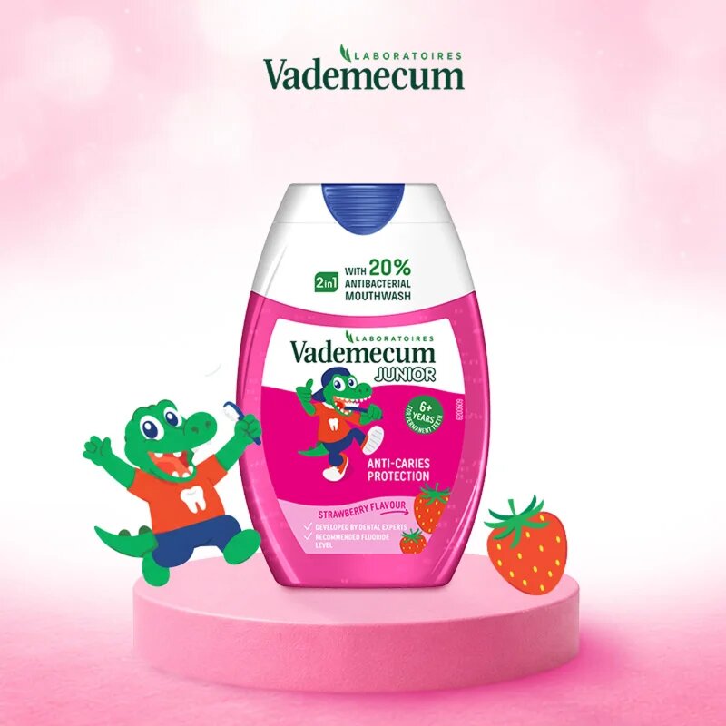 Vademecum Junior 2 in 1 szájvíz és fogkrém 2 az 1-ben gyermekeknek 6+ év 75 ml