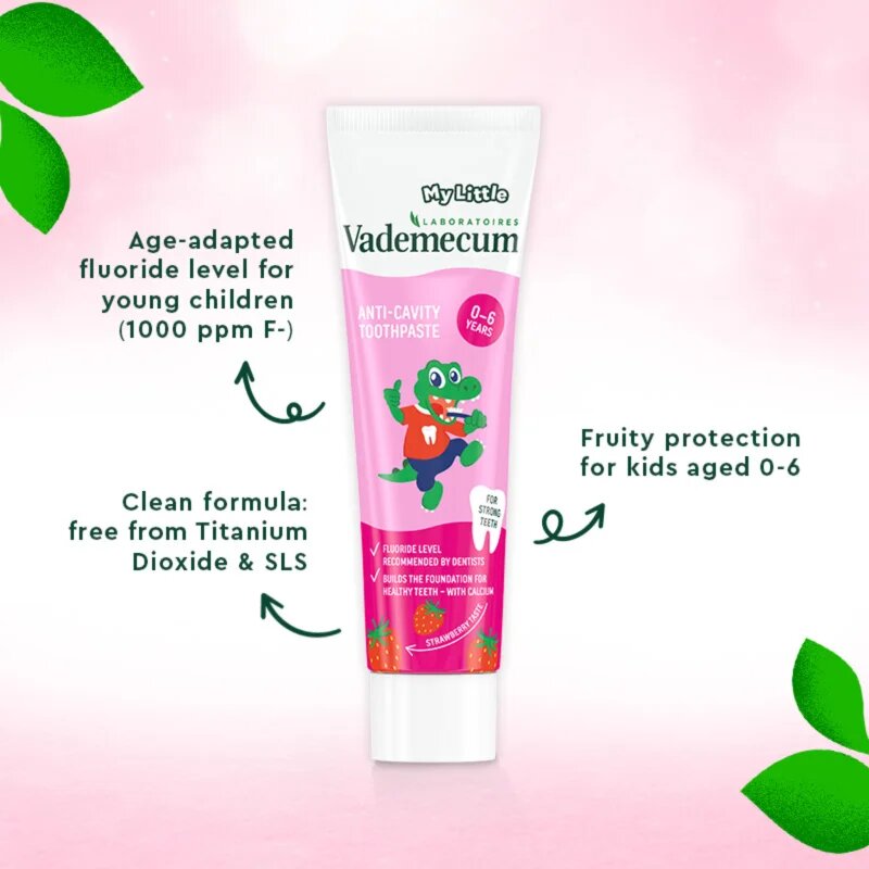 Vademecum My Little Strawberry fogkrém gyermekeknek fluoriddal eper 50 ml
