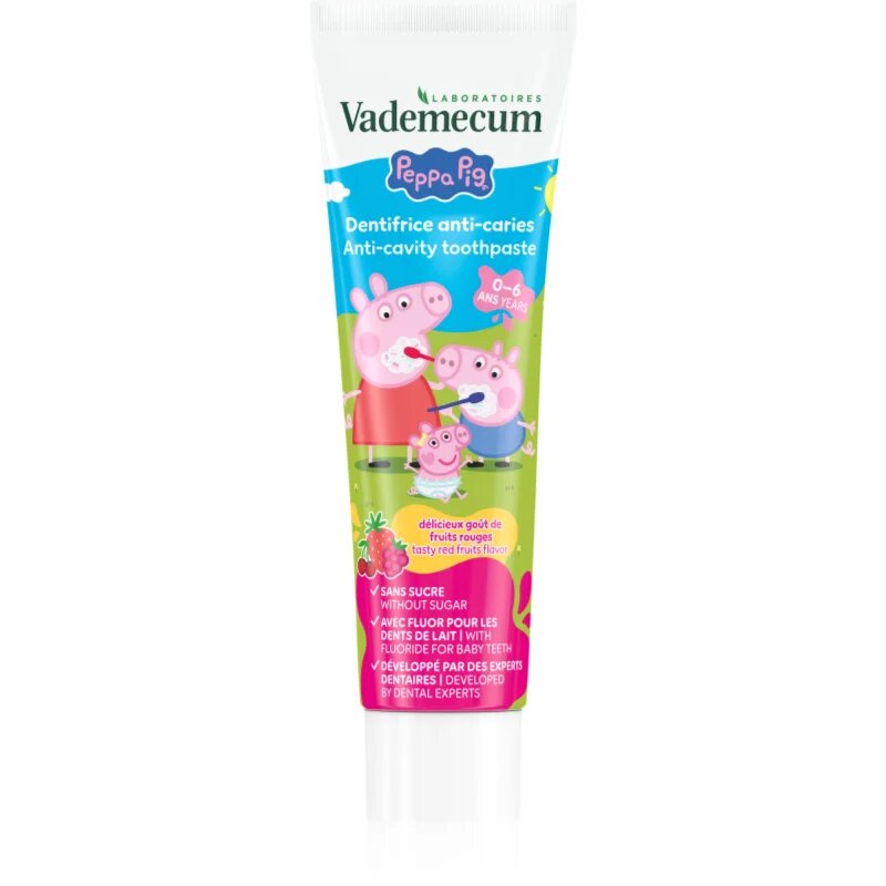 Vademecum Peppa Pig Red Fruit fogkrém gyermekeknek 6 hónapostól 6 éves korig 50 ml