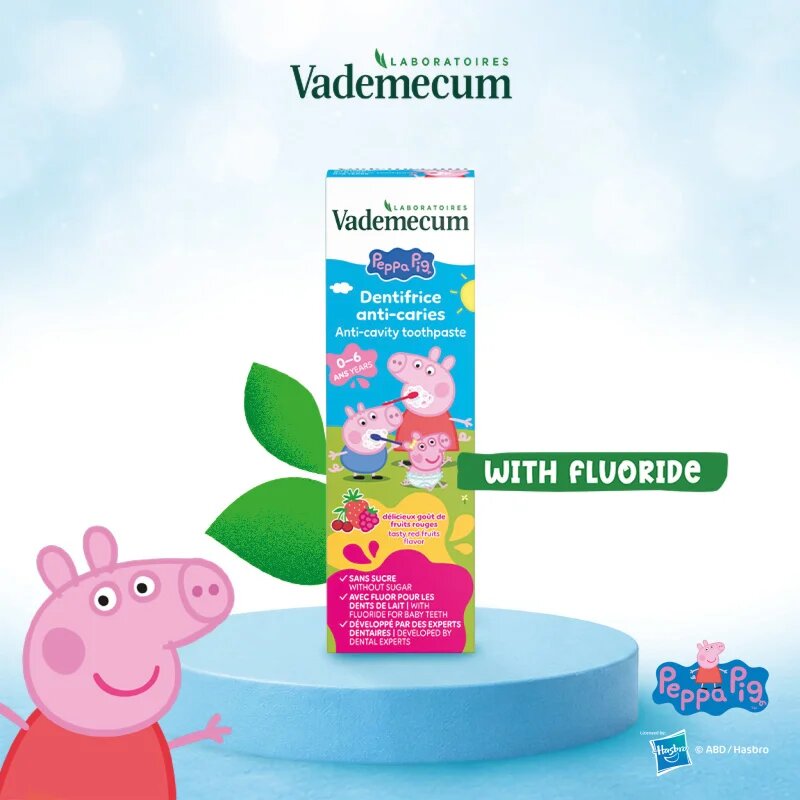 Vademecum Peppa Pig Red Fruit fogkrém gyermekeknek 6 hónapostól 6 éves korig 50 ml