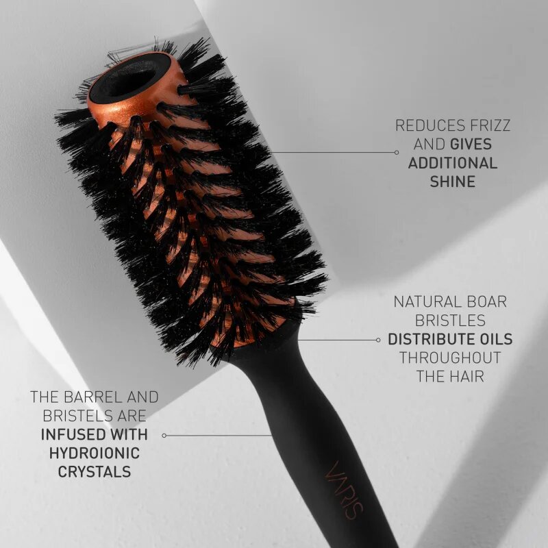 VARIS Boar Brush kör alakú hajkefe vaddisznó sörtékkel Medium 33 mm 1 db