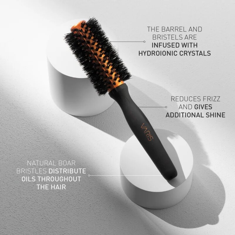 VARIS Boar Brush kör alakú hajkefe vaddisznó sörtékkel Small 25 mm 1 db
