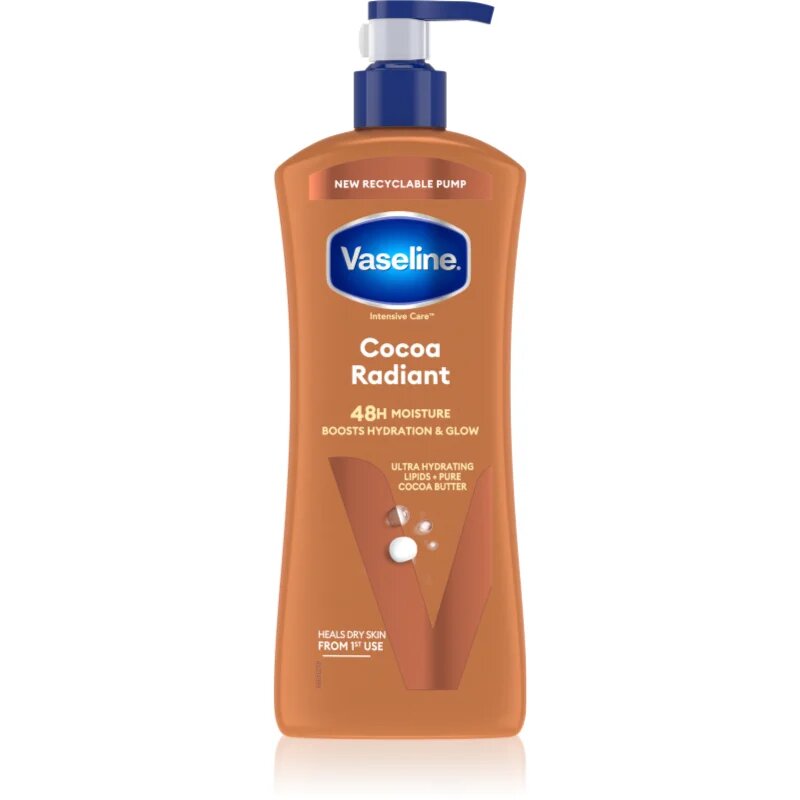 Vaseline Cocoa Radiant hidratáló testápoló tej kakaóvajjal 600 ml