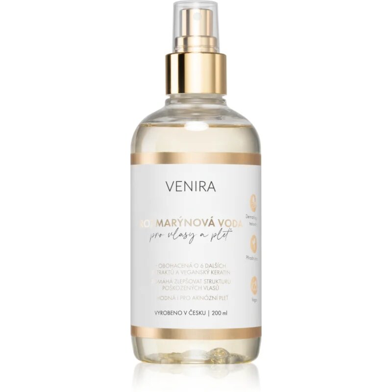 Venira Rosemary Water leöblítést nem igénylő ápolás arcra testre és hajra 200 ml