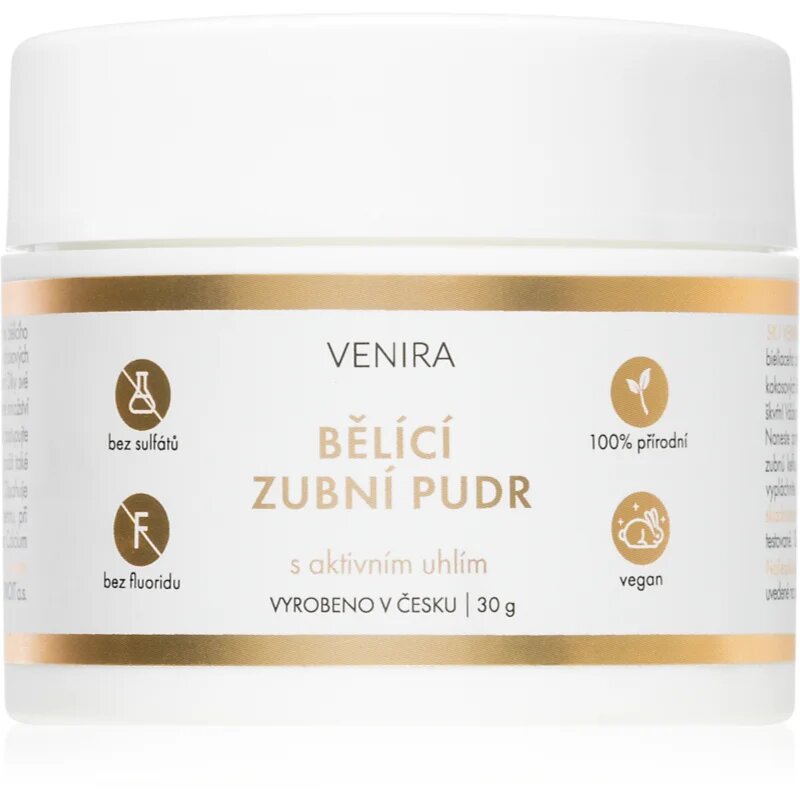 Venira Whitening tooth powder fogfehérítő por aktív szénnel kókuszzal Mint 30 g