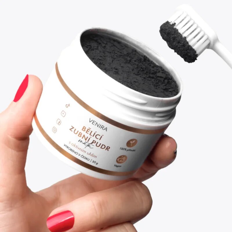 Venira Whitening tooth powder fogfehérítő por aktív szénnel kókuszzal Mint 30 g