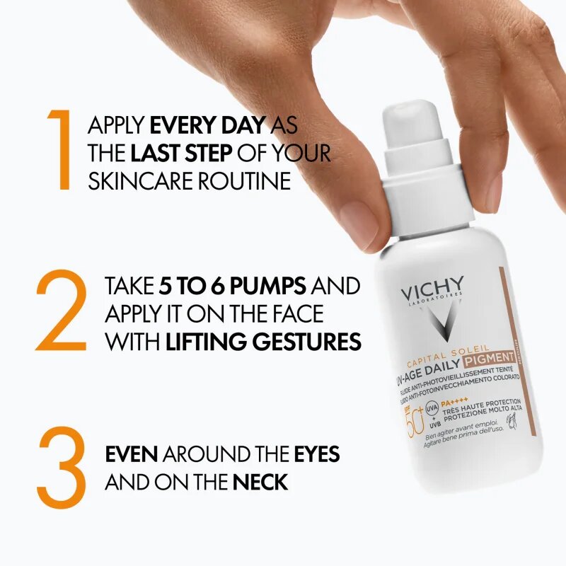 Vichy Capital Soleil Daily SPF50+ védő és tonizáló folyadék arcra SPF 50+ árnyalat Medium 40 ml